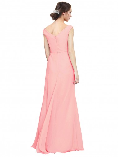 Luxe Chiffon Bridesmaid Dress with Shoulder Tip Gathered Bodice UK