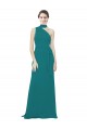One Shoulder Chiffon Bridesmaids Dress with Scarf Tie Neckline UK