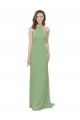 High Collar Halter Neck Chiffon Bridesmaid Dress with Long Back Tie UK