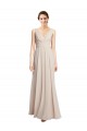 Long V-Neck Chiffon Bridesmaids Dress with Double Straps UK