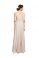Long V-Neck Chiffon Bridesmaids Dress with Double Straps UK