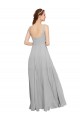 Squre Necked Long Chiffon Bridesmaid Dress with Front Slit UK
