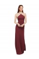 High Halter Neck Long Chiffon Bridesmaid Dress with Low Scoop Back UK