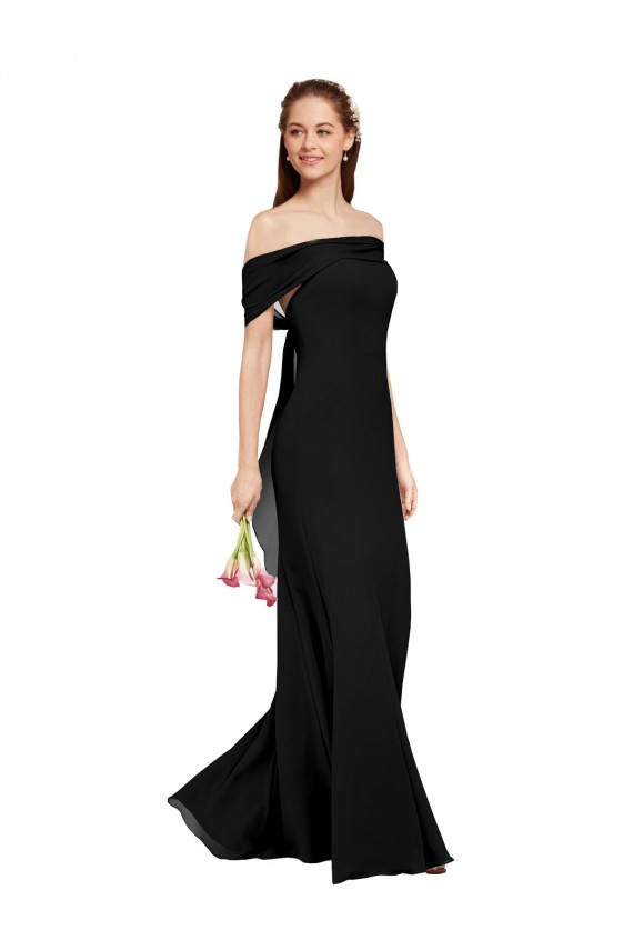 Fit and Flare Long Chiffon Bridesmaid Dress / Prom Dress with Sash and Open Back UK