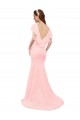 Fit and Flare Chiffon Bridesmaid Dress with V-Neck and Flutter Sleeves UK