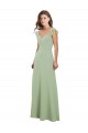 Draped Sweetheart Chiffon Bridesmaid Dress with Ruffled Cap Sleeves UK