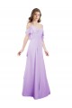 Chiffon Bridesmaid Dress with Draped Sweetheart Bodice and Off The Shoulder Flounces UK