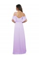Chiffon Bridesmaid Dress with Draped Sweetheart Bodice and Off The Shoulder Flounces UK