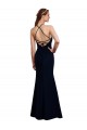 Fluted Long Chiffon Bridesmaid Dress with Halter Neckline and Keyhole UK