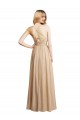 Draped Long Chiffon A-Line Dress with Cascading Ruffles UK