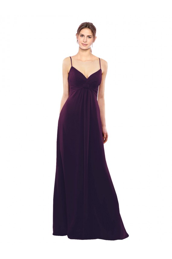 Floor Length A-Line Chiffon Bridesmaid Dress with Criss Cross Back UK
