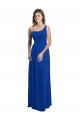 One Shoulder A-Line Chiffon Bridesmaid Dress with Pleated Bodice UK