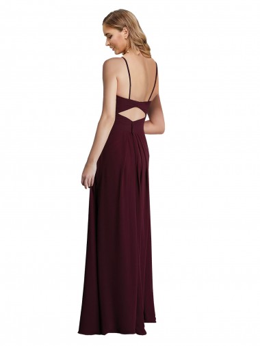 Long Chiffon Bridesmaid Dress with Sweetheart Neckline UK