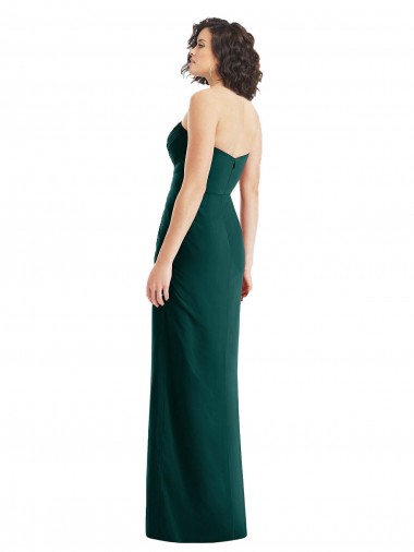 Twist Front Draped Chiffon Bridesmaid Dress with Slit UK
