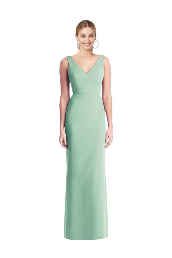 Sleeveless Tie Back Chiffon Trumpet Chiffon Bridesmaid Dress UK