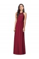 Halter Neck Full-Length Shirred Chiffon Bridesmaid Dress UK