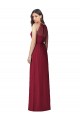 Halter Neck Full-Length Shirred Chiffon Bridesmaid Dress UK
