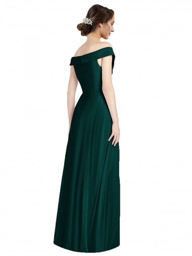 Full length Off the Shoulder Chiffon Bridesmaid Dress UK
