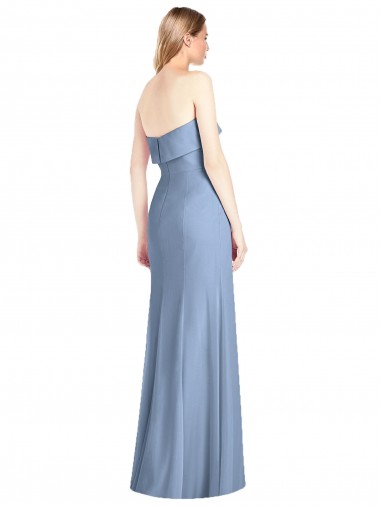 Trumpet Full Length Strapless Chiffon Bridesmaid Dress with Slit UK