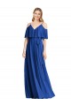 Spaghetti Straps V-Neck Chiffon Bridesmaid Dress with Sash Tie UK