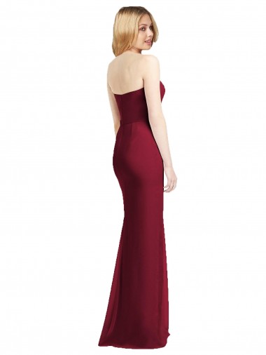 Sweetheart Neckline Lux Chiffon Bridesmaid Dress with Side Slit UK