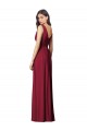 Draped V-Neck Shirred Chiffon Maxi Bridesmaid Dress UK