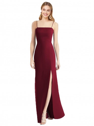 Tie-Back Cutout Trumpet Chiffon Bridesmaid Dress with Front Slit UK