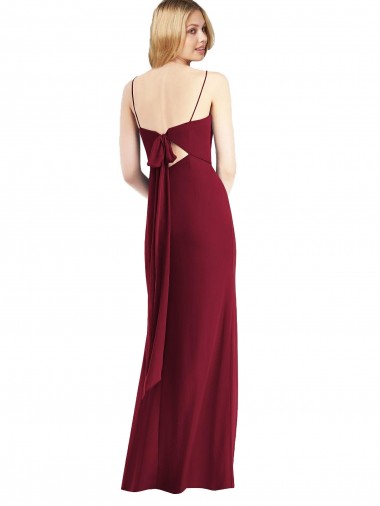 Tie-Back Cutout Trumpet Chiffon Bridesmaid Dress with Front Slit UK