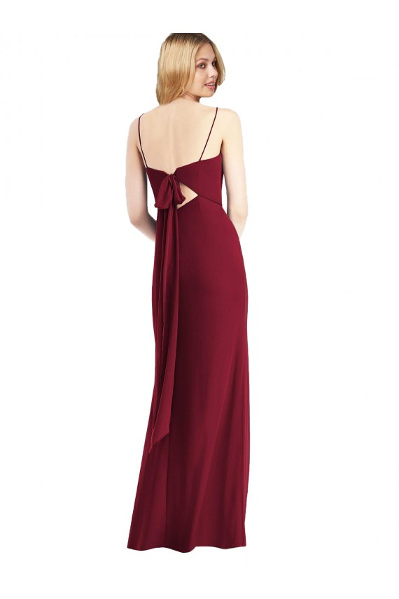 Tie-Back Cutout Trumpet Chiffon Bridesmaid Dress with Front Slit UK