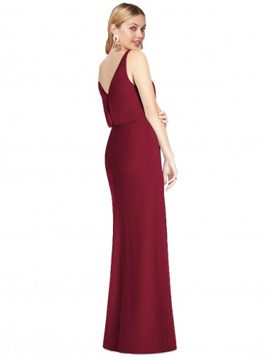 Blouson Bodice Chiffon Bridesmaid Dress with Front Slit UK