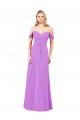 Off The Shoulder Draped Sleeves A-Line Chiffon Bridesmaid Dress UK