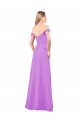 Off The Shoulder Draped Sleeves A-Line Chiffon Bridesmaid Dress UK