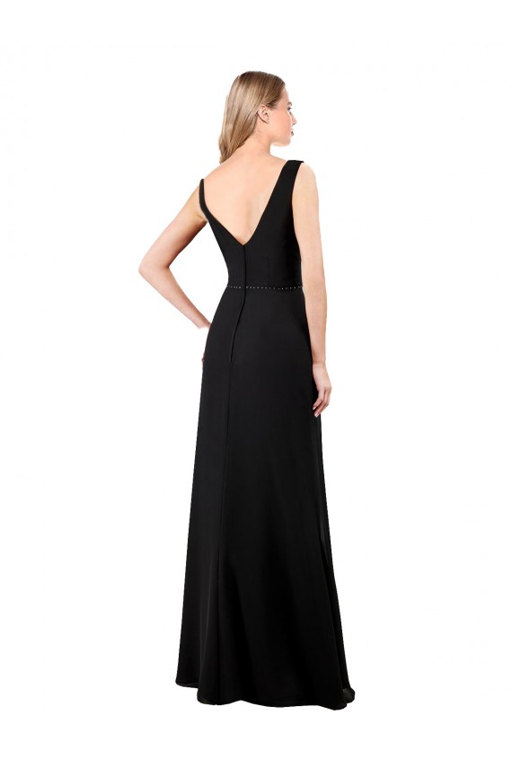 V-Neckline Chiffon Bridesmaid Dress / Prom Dress with Draped Bodice UK