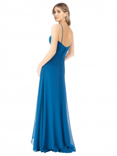 Simple Sweetheart Chiffon Bridesmaid Dress with Cascading Overlay UK