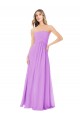 Draped Strapless Floor Length Chiffon Bridesmaid Dress UK