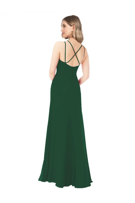 Criss Cross Strappy Chiffon Bridesmaid Dress UK