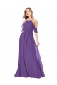 Cold Shoulder Flutter Sleeves Chiffon Bridesmaid Dress UK