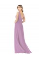 Simple Chiffon V-Neck Bridesmaid Dress with Draped V-Back UK