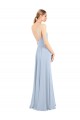 Luxe Chiffon Straight Neckline Long Chiffon Bridesmaid Dress with Skinny Straps UK