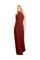 Slim High Neck Halter Fitted Open Back Chiffon Bridesmaid Dress / Prom Dress UK