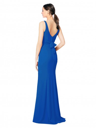 Low Back Sleeveless Chiffon Bridesmaid Dress with Side Slit UK