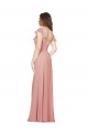 Flounced V Neckline Flutter Sleeves Chiffon Bridesmaid Dress UK
