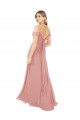 Draped Shoulder Sash Back Chiffon Bridesmaid Dress UK