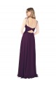 Chiffon Bridesmaid Dress with Front Slit and Keyhole Back UK