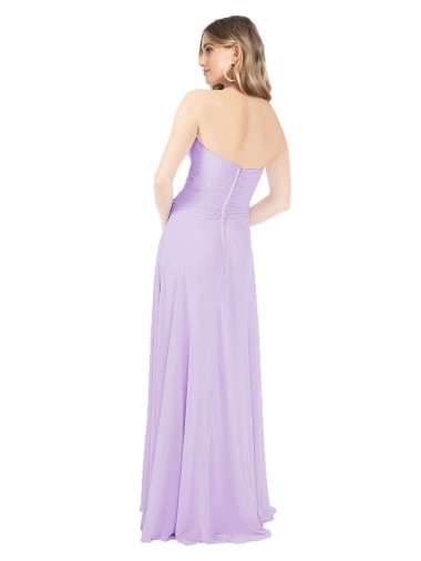 Draped Sweetheart Chiffon Bridesmaid Dress with High Slit UK