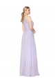 High Neck Halter Shirred Chiffon Bridesmaid Dress / Formal Prom Dress UK