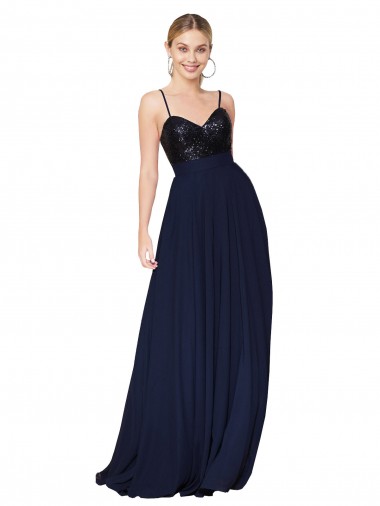 Sweetheart High Neck Sequin Top Long Chiffon Bridesmaid Dress / Prom Dress UK