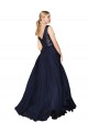 High Neck V-Neck Long Chiffon Bridesmaid Dress / Prom Dress with Sequin Top UK