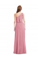 One Shoulder Bow Blouson Bodice Maxi Bridesmaid Dress UK