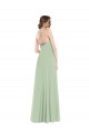 Scoop Neck Tie Strap Maxi Bridesmaid Dress with Front Slit UK
